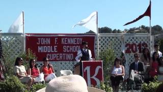 preview picture of video 'Sanil's Graduation Speech at Kennedy Middle School, Cupertino, California, June 2012'