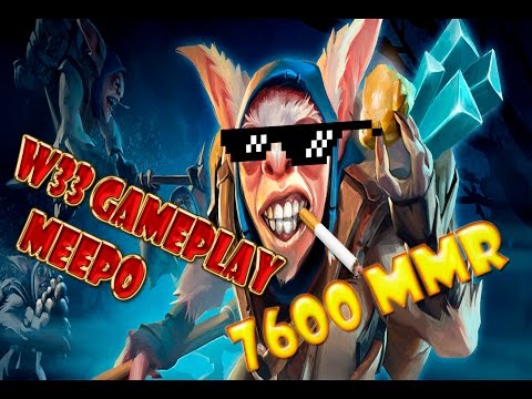 Dota 2 | W33 play meepo 7600+ MMR Rampage | Gameplay