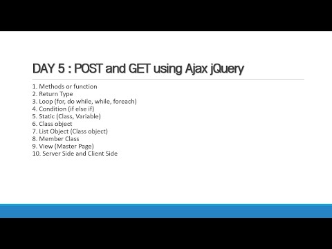 , title : 'Day 5 - How to post and get data form controller using ajax'
