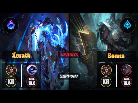 GrandMaster XERATH [Arcane Comet] (Support) VS  SENNA - Grandmaster KR Patch 10.8