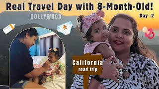 Indian Mom Realistic Travel Day Routine with 8-Month-Old Baby | Vegas to LA Vlog
