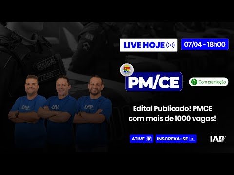 Banner de capa do material gratuito Edital Publicado! PMCE com mais de 1000 vagas!