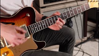 Video thumbnail for Elliott Guitars Raven Custom Semi-Hollow Electric and Elliott Revenuer Amp - Demo by GuitarsToBePlayed