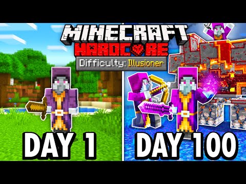 I Survived 100 Days as an Illusioner in Hardcore Minecraft... Here’s What Happened
