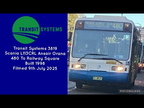 Transit Systems (3819) Scania L113CRL Ansair Orana 480 To Railway Square 