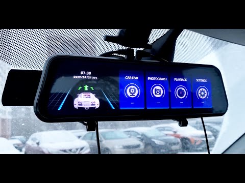 фото wifi зеркало видеорегистратор сенсорный экран 10 дюймов, 2 камеры регистратор  0