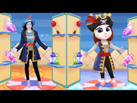 Cosplay Girl Imitating Angela the Pirate - My Talking Angela 2 In The Real Life