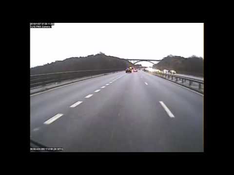 TERRIFYING MOMENT DRIVER CAUSES CARNAGE ON MOTORWAY