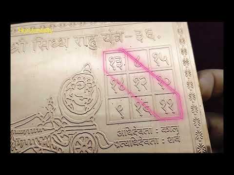 Shree Siddh Rahu Yantra With Vedic Numrological Number 36 (6x6 inches) video