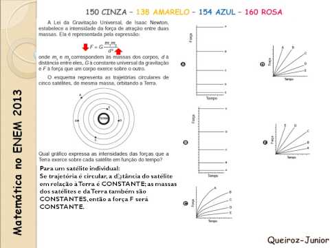 Matemática ENEM 2013 - 138 Amarelo - 150 Cinza - 154 Azul - 160 Rosa