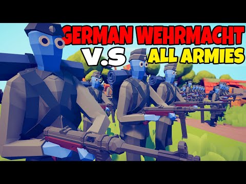 German Wehrmacht Army VS ALL TABS ARMIES! - Totally Accurate Battle Simulator
