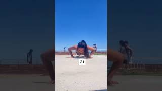 Girl in Bikini at Bondi Beach Does 40 Consecutive Push Ups