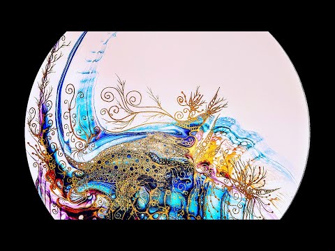 Acrylic Pour & How to Embellish Your Work ~ #swipetechnique ~ #boomgel #artistro (189)