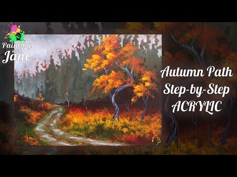 Autumn Path - Step by Step Acrylic Painting Tutorial