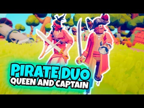 PIRATE DUO. QUEEN AND CAPTAIN VS EVERY FACTION | TABS UPDATE GAMEPLAY
