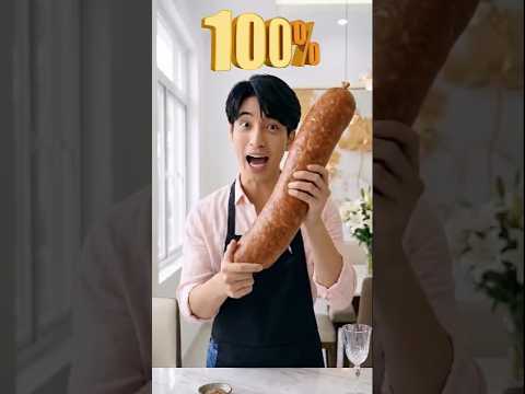 Thử thách ăn xúc xích từ 1% đến 100% Rumi. Jinu #rumi #jinu #shorts