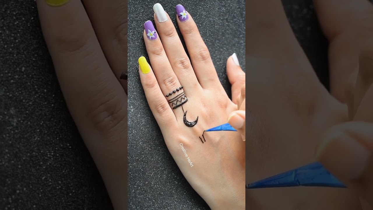 Watch till the end 💜 unique BTS Design 🥰 #mehndi #bts