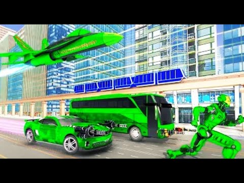 Army Bus Robot Transform Wars - Air Jet Robot Game Android Gameplay