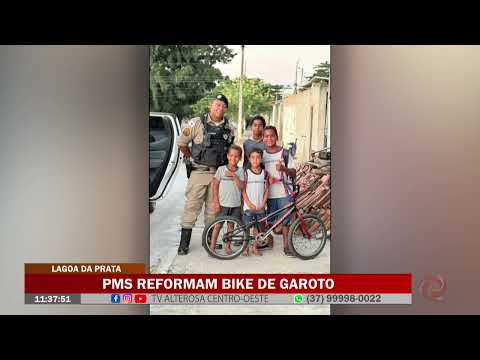 Lagoa da Prata: PM's reformam bike de garoto