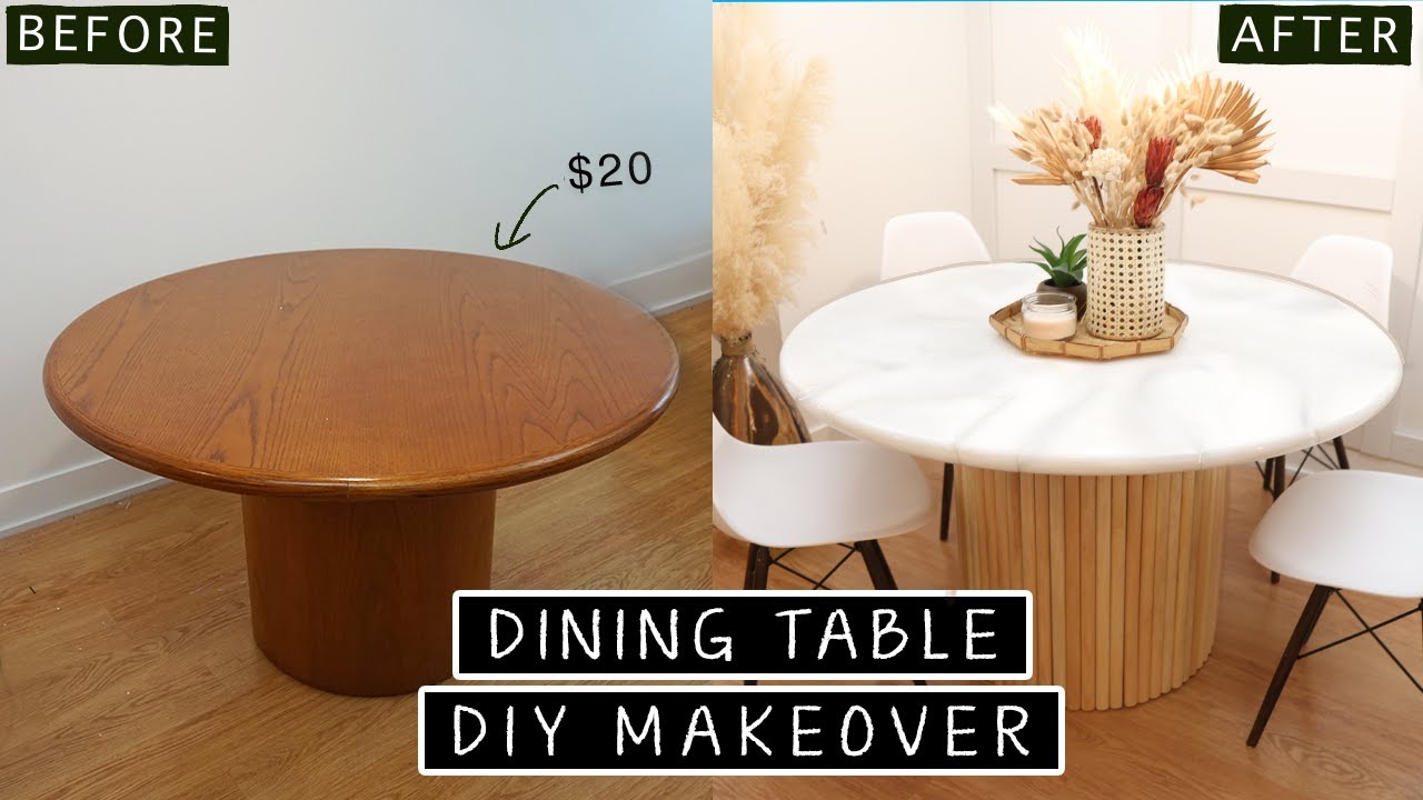 DIY Dining Table Makeover (natural boho furniture flip)