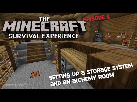 nnextcraft - Making a storage system + alchemy room : Tutorial : Let's Play : The Minecraft Survival Experience