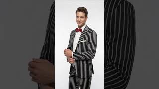 1920s Men’s Black Bold Pinstripe 3 Piece Gangster Suit – Vested Vintage Wedding & Formal Suit video