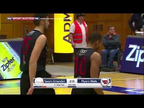 Admiral Basketball Bundesliga, 14. Spieltag: Swans Gmunden - Flyers Wels 107:104