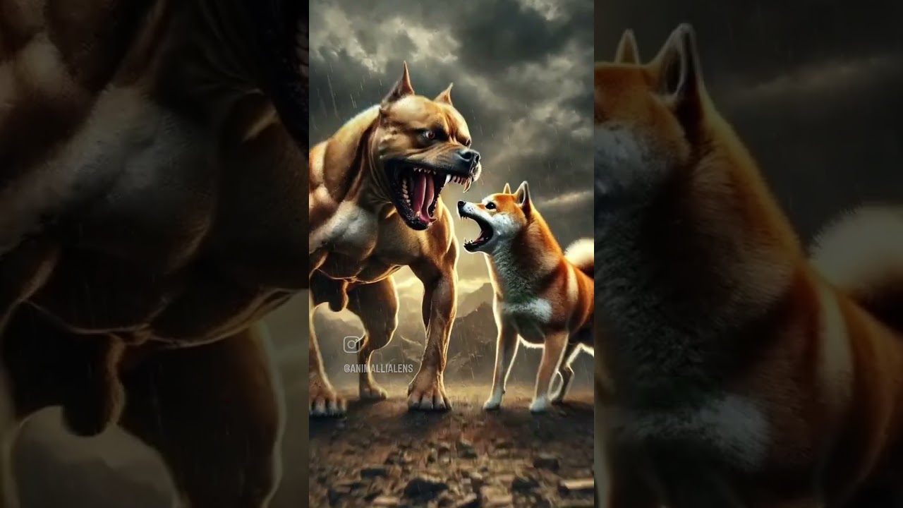 pitbull VS boxer shorts 👿  power 💪 3d model  popular short 200k views addition for power👿 dogs power