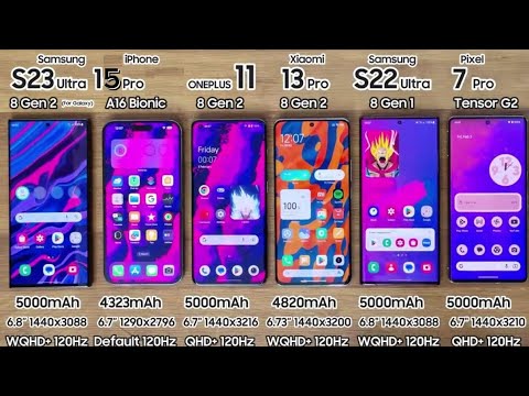 iPhone 15 Pro vs Samsung S23 Ultra vs S22 Ultra vs Xiaomi 13 Pro vs OnePlus 11 - BATTERY DRAIN TEST