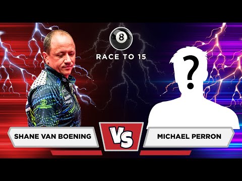 Shane Van Boening (SVB) vs Michael Perron | 8 Ball | Race 15 | The Mystery Challenger