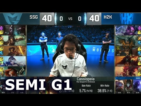 SSG vs H2K - Game 1 Semi Finals Worlds 2016 | LoL S6 World Championship Samsung vs H2K Gaming G1