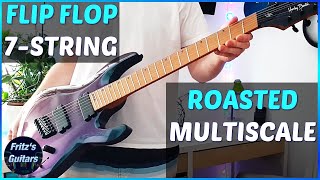 Video thumbnail for Harley Benton R-457FFB Roasted MultiScale 2023 - FANCY 7 STRING FLIP FLOP BLUE by Fritz's Guitars