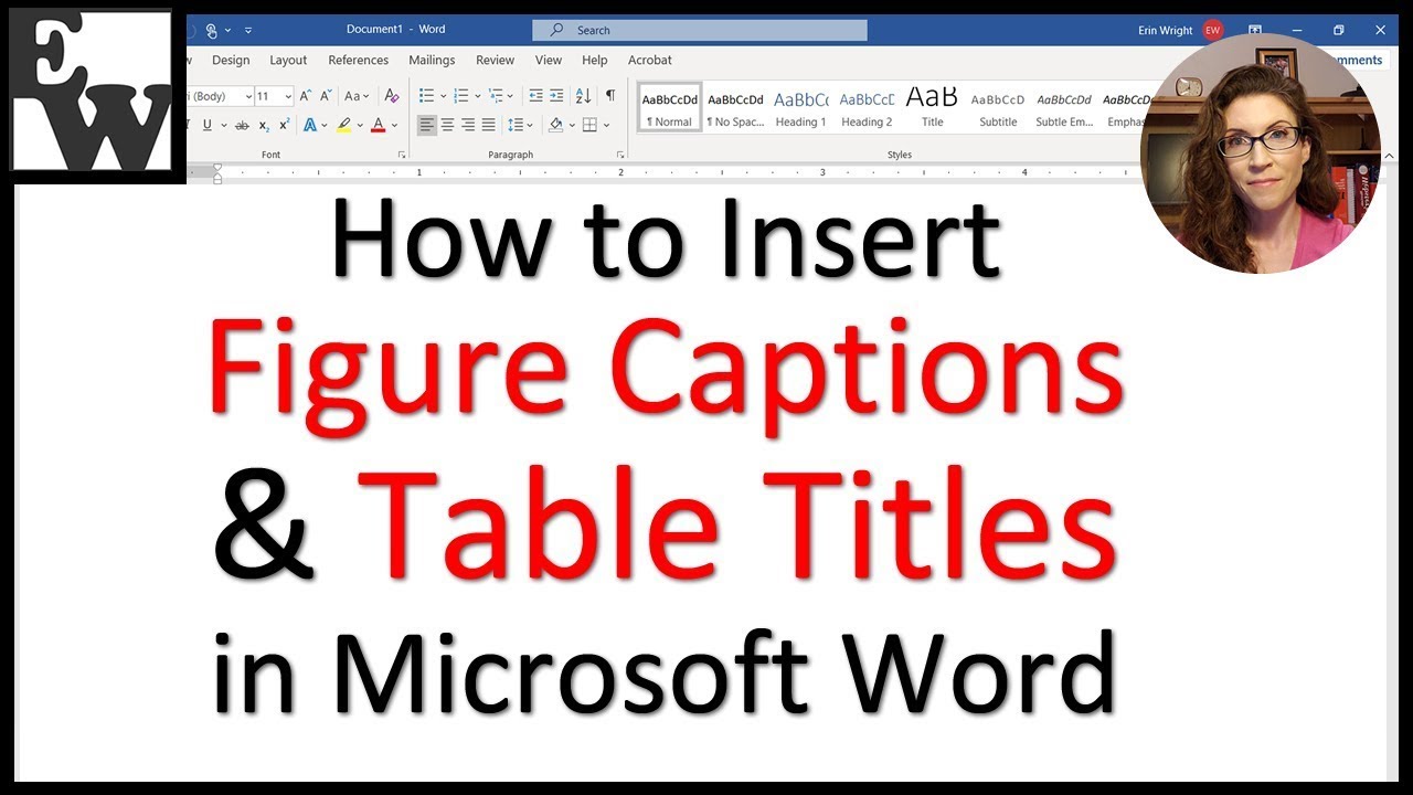 How to Insert Figure Captions and Table Titles in Microsoft Word