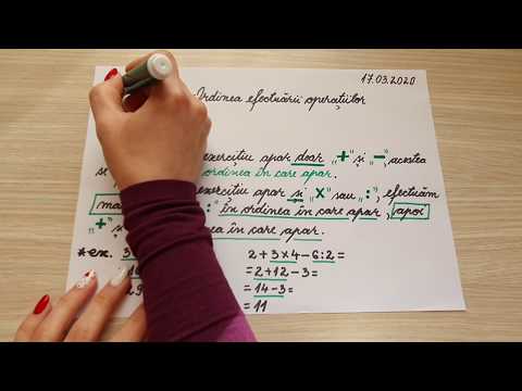 Ordinea efectuării operațiilor - clasa a II-a