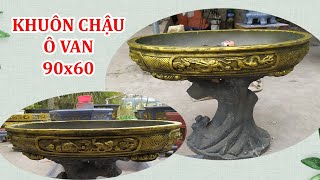 Tháo khuôn ô van 90x60 nhựa CPS có lòng trong, có đáy - Khuôn chậu Sơn Cương