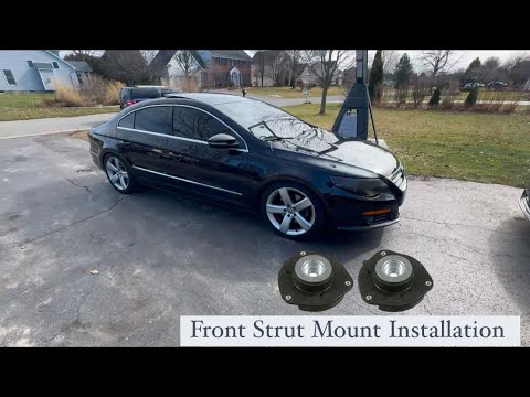 VW Volkswagen Passat CC Front Strut Mount/Coilover Install Video (How to)