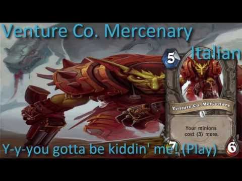 Venture Co. Mercenary card sounds in 12 languages -Hearthstone✔
