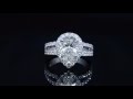 Pear Halo Split Shank Pave Diamond Engagement Ring