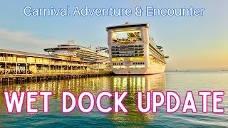 Carnival Encounter & Adventure Cruise Ship Wet Dock at Sunset