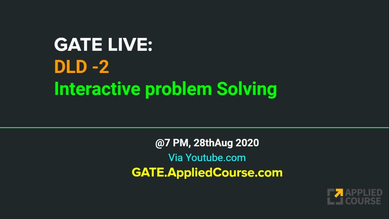 LIVE: Interactive Problem Solving session on DLD-2