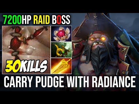 7200HP Without Heart [Pudge] EPIC RAID BOSS Carry Team WIth Radiance 30Kills | Dota 2 Highlights