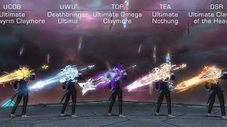 FFXIV All 5 Ultimate Weapons Showcase (UCOB UWU TEA DSR TOP side by side)