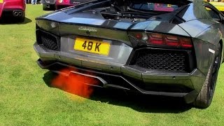 preview picture of video 'Lamborghini Aventador FLAMES in Decibel Competition and REV BATTLE | Huge FLAMES at Wilton 2014'