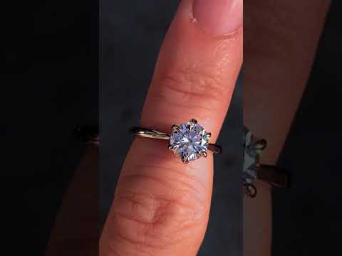 Petite Round Brilliant Moissanite Solitaire Ring - sol448