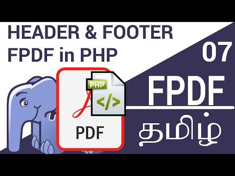 Adding Header And Footer PDF File in FPDF Tamil