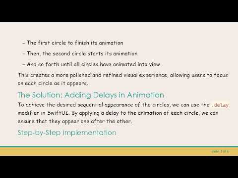 Animate Views in SwiftUI: Making Circles Appear One by One animation, swiftui