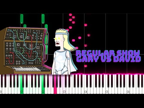 Regular Show Gary vs David (The synth wars) PIANO TUTORIAL (SHEET + MIDI)#regularshow #piano