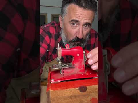 Will It Work? Candy Red Vintage Toy Sewing Machine: First Run