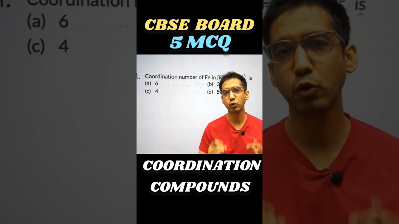 Can you score 5/5?   Coordination compounds  Board exam MCQs  | Class 12 #chemistry