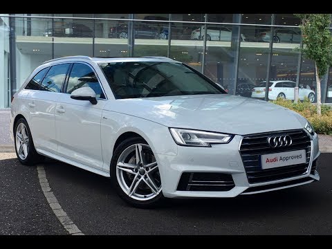 KV17AEJ AUDI A4 AVANT TDI S LINE WHITE 2017, West London Audi